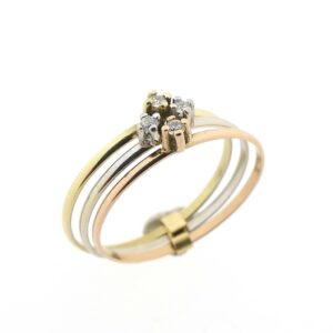 tricolor gouden dames ring