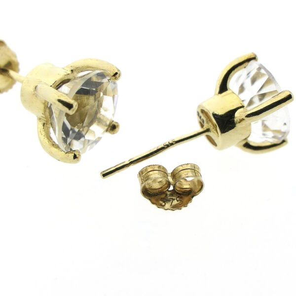 9 Krt. Solitair oorstekers; zirconia