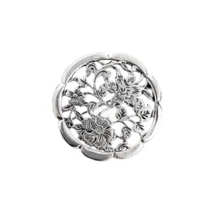 zilveren broche net floraal design / bloemen