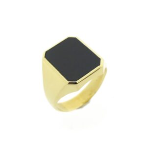14 karaat gouden zegelring met onyx