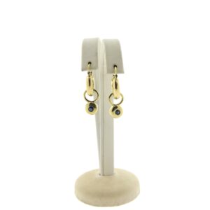 14 karaat gouden oorhangers met saffier