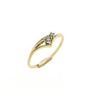 14 karaat gouden ring met zirconia