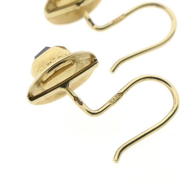Gouden oorhangers met granaat | Antiek/vintage