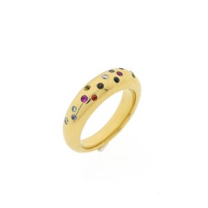 Gouden ring gezet met cluster van saffier en diamant | Bron Jewelry