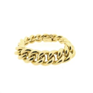 14 karaat brede gouden armband met gourmetschakels van het merk Binder