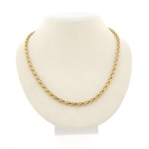 14 karaat geelgouden fantasie schakel ketting / cardano schakel