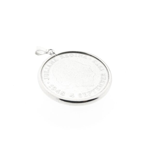 Zilveren 10 gulden munt hanger Juliana 1973