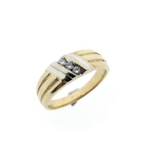 bicolor gouden ring met diamanten