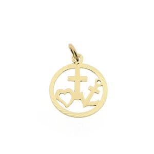 14 karaat gouden geloof, hoop en liefde kettinghanger