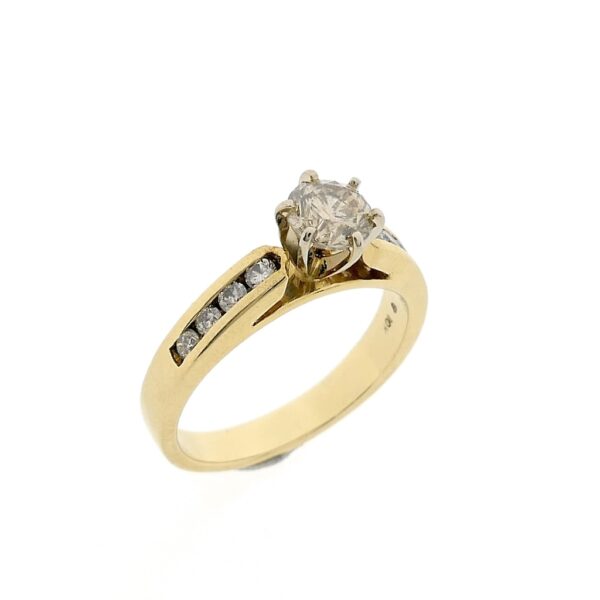 10 karaat ring met totaal 1,15 ct. diamanten