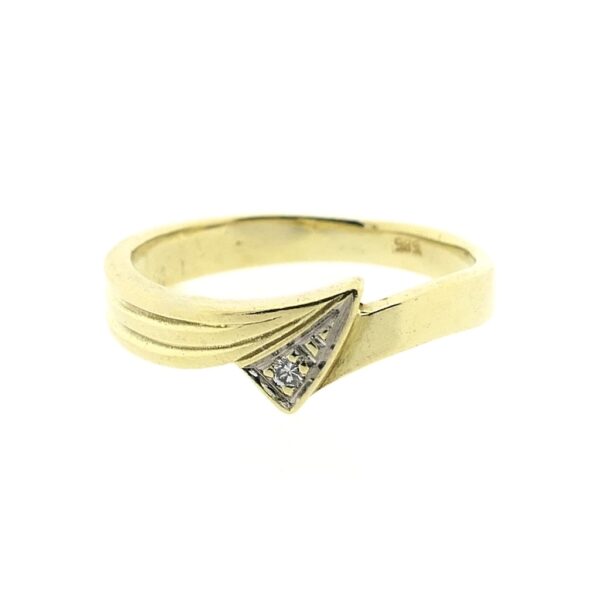 Gouden fantasie ring met diamant | 0,01 ct.