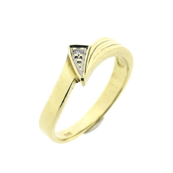 14 karaat gouden ring met diamant