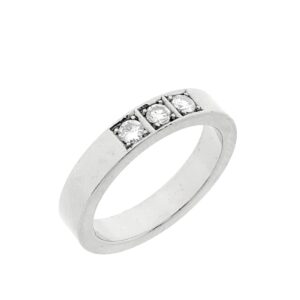 14 karaat witgouden ring met totaal 0,18 ct. diamanten