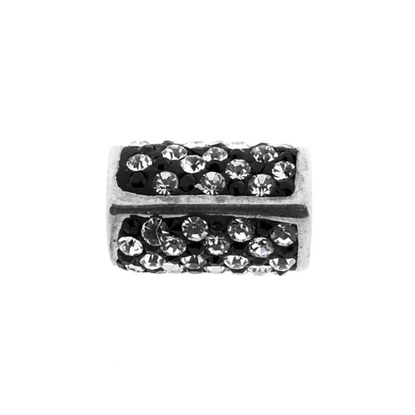 Zilveren hanger van een koker met zirconia