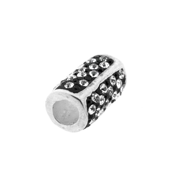 Zilveren hanger van een koker met zirconia