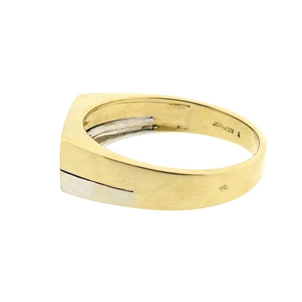 Bicolor gouden heren ring; Jeunesse | Diamant 0,03 ct.