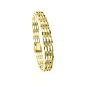 14 karaat gouden fantasie/tank schakel armband