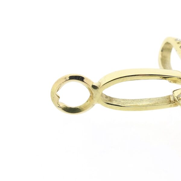Gouden kruis hanger met zirconia