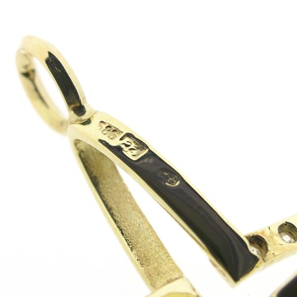 Gouden kruis hanger met zirconia