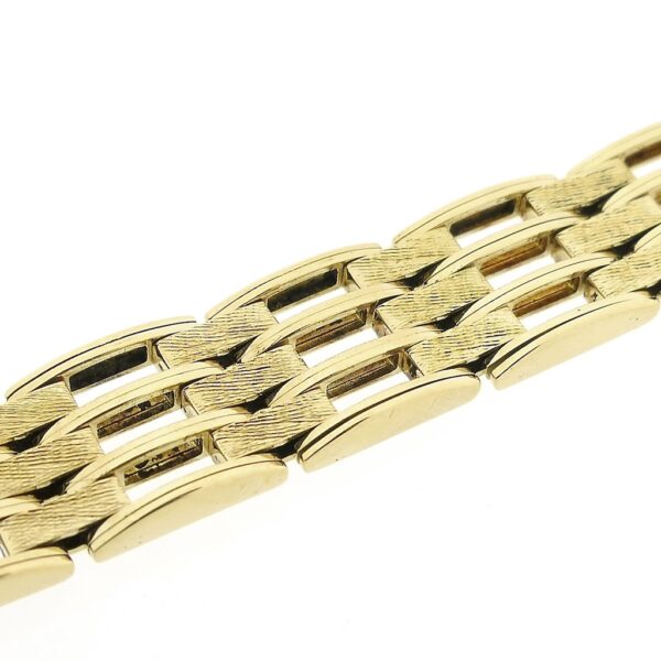 Gouden fantasie/tank schakel armband | 17,5 cm