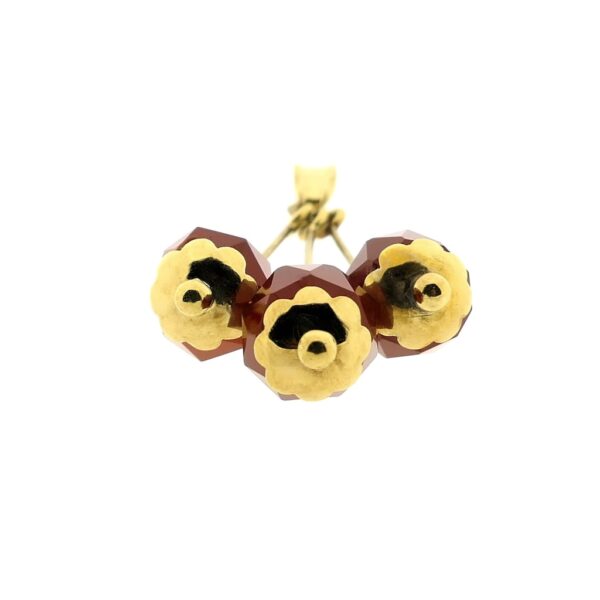 Gouden vintage hanger als tros met carneool