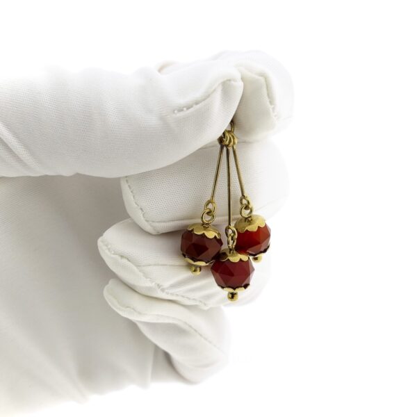 Gouden vintage hanger als tros met carneool