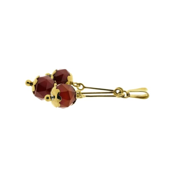 Gouden vintage hanger als tros met carneool