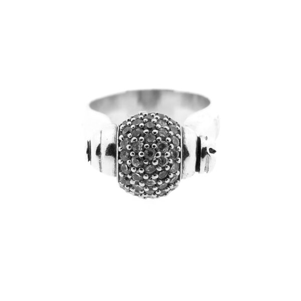 Zilveren draaibare dames ring met zirconia | BIBA