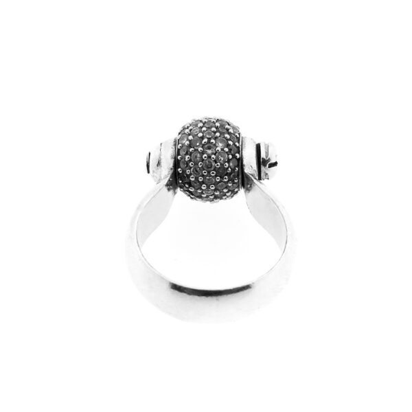 Zilveren draaibare dames ring met zirconia | BIBA