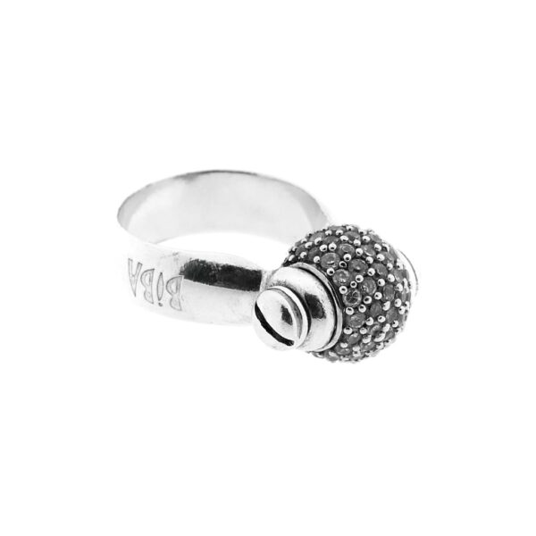Zilveren draaibare dames ring met zirconia | BIBA