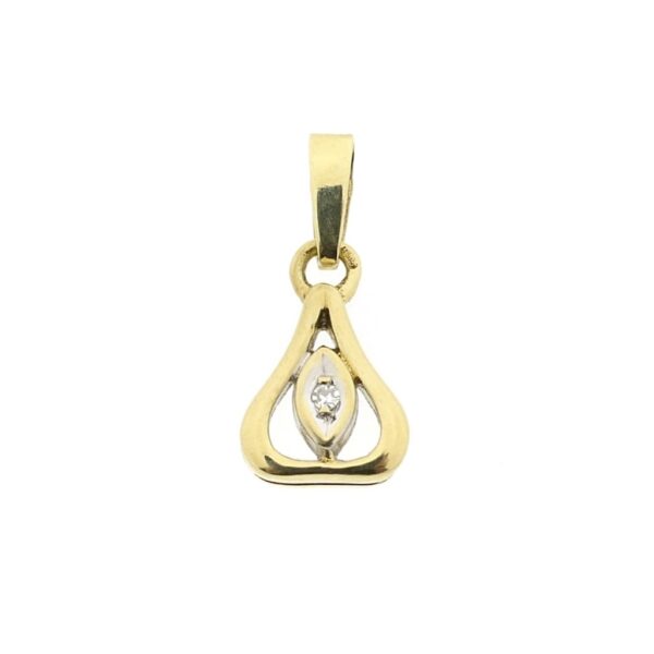 14 karaat gouden subtiele hanger met diamant