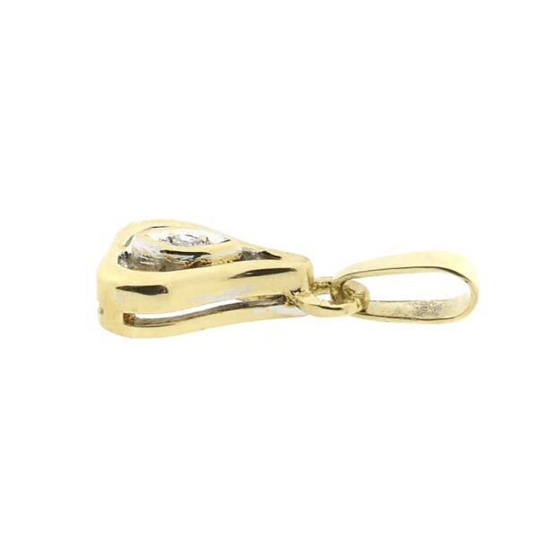 Gouden subtiele hanger met diamant | 0,01 ct.