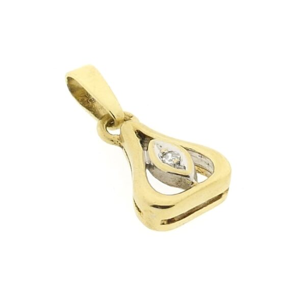 Gouden subtiele hanger met diamant | 0,01 ct.