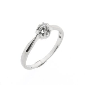 14 karaat witgouden solitair ring met 0,8 ct. diamant