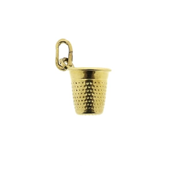 14 karaat gouden minimalistische hanger van een vingerhoedje