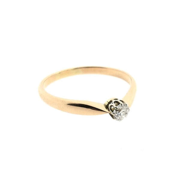 Rosé gouden solitair ring met diamant | 0,22 ct.