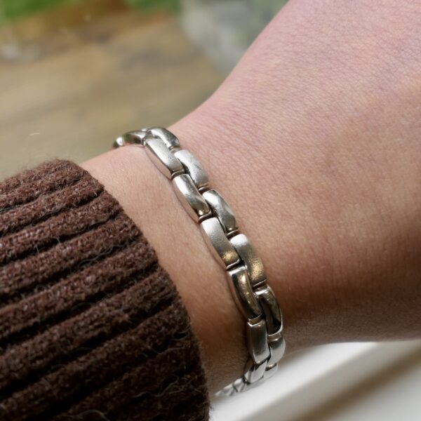 Massief witgouden armband | 19 cm
