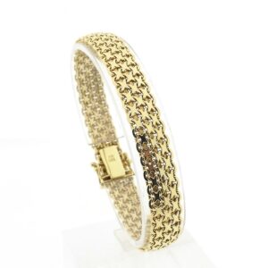 14 karaat gouden fantasie schakel armband