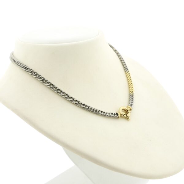 Bicolor gourmet schakel ketting; choker | 36,5 cm