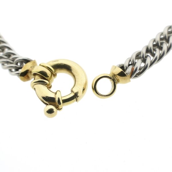 Bicolor gourmet schakel ketting; choker | 36,5 cm