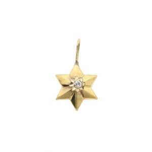 14 karaat geelgouden hanger van een ster met diamant