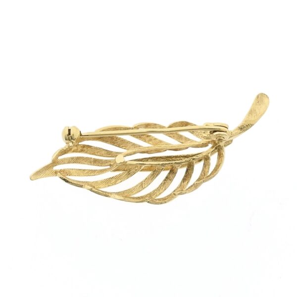 Gouden veer broche | Vintage