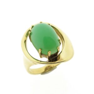 gouden ring met chrysopraas