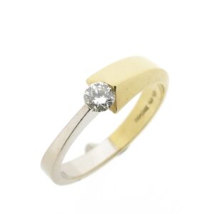 14 karaat bicolor gouden ring met diamant