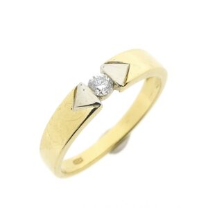 14 karaat bicolor gouden ring met diamant