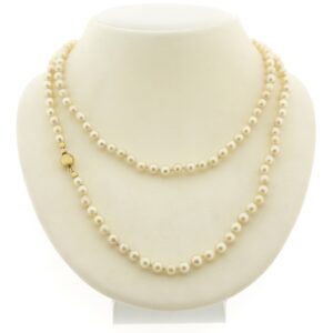 14 karaat gouden vintage parel collier met gouden slot