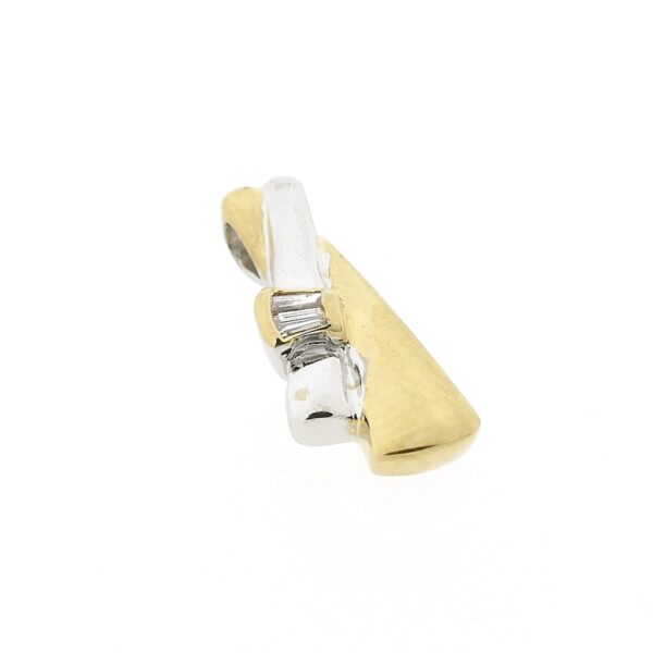 Bicolor minimalistische hanger met diamant | 0,04 ct.