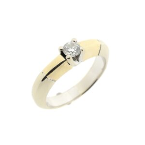 18 karaat bicolor gouden solitair ring met diamant