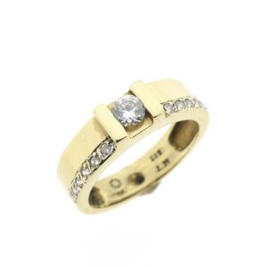 14 karaat gouden ring met zirconia