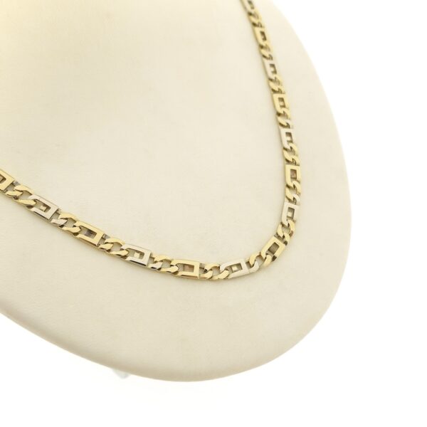 Bicolor gouden marine schakel ketting; Heren | 63 cm